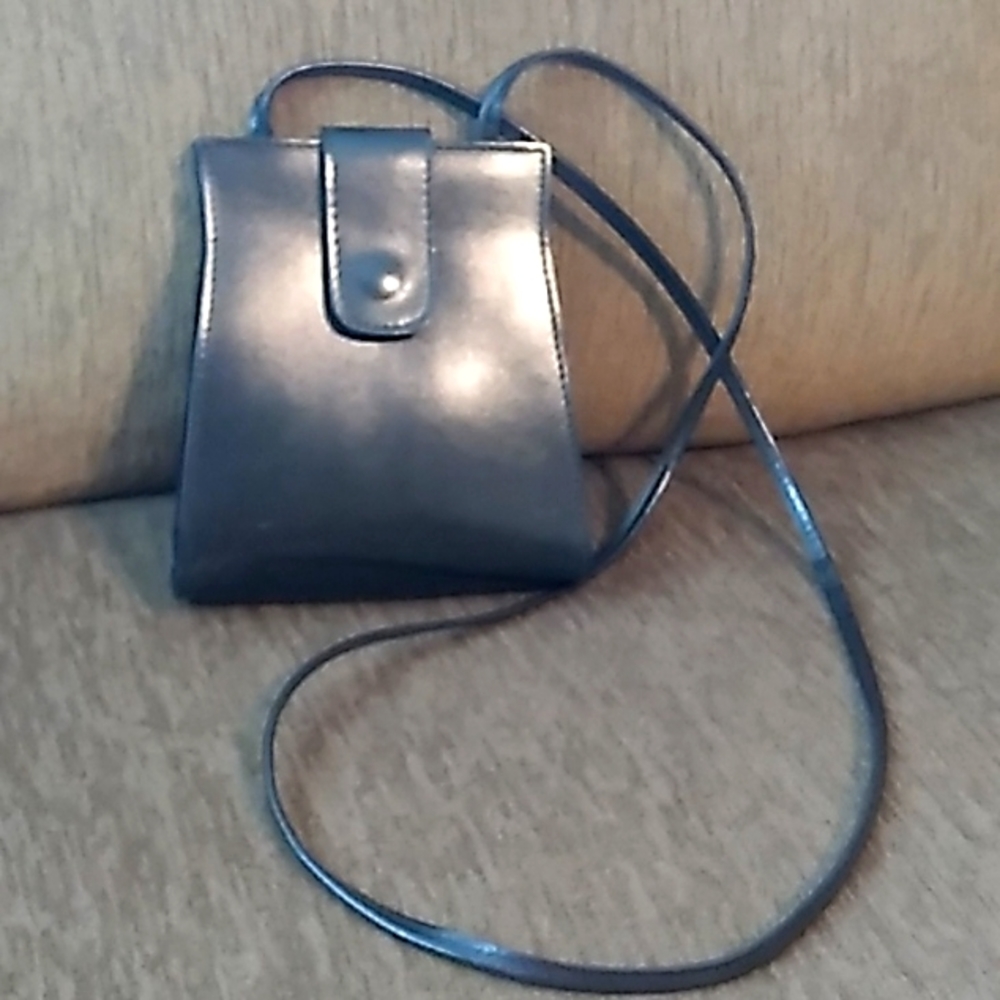 Fabian black leather crossbody purse